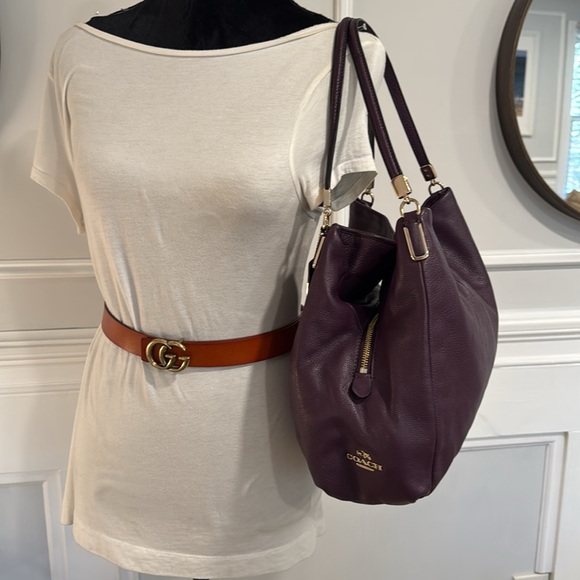 Coach Vintage Phoebe Pebbled Leather Tri-Compartment Shoulder Bag EUC - Picture 10 of 17